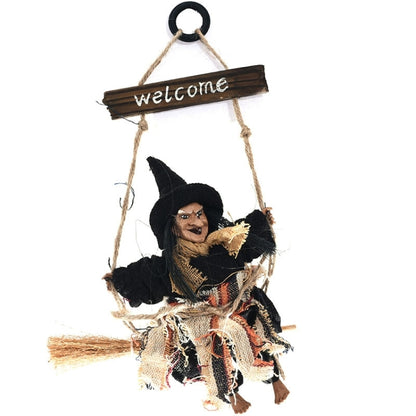ฮาโลวีน Retro แม่มดเครื่องประดับไม้กวาด Ghost Hang Up Props บ้านฮาโลวีนตกแต่งงานรื่นเริงปาร์ตี้ฮาโลวีนจี้