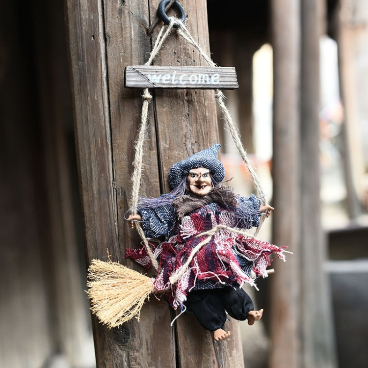 ฮาโลวีน Retro แม่มดเครื่องประดับไม้กวาด Ghost Hang Up Props บ้านฮาโลวีนตกแต่งงานรื่นเริงปาร์ตี้ฮาโลวีนจี้