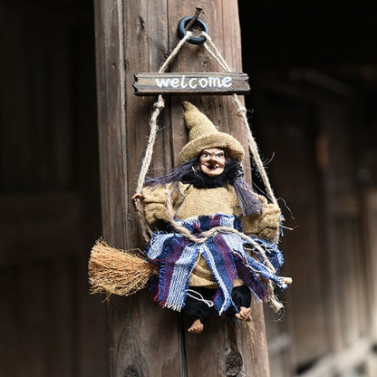ฮาโลวีน Retro แม่มดเครื่องประดับไม้กวาด Ghost Hang Up Props บ้านฮาโลวีนตกแต่งงานรื่นเริงปาร์ตี้ฮาโลวีนจี้