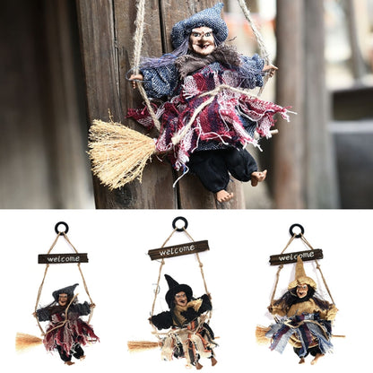 ฮาโลวีน Retro แม่มดเครื่องประดับไม้กวาด Ghost Hang Up Props บ้านฮาโลวีนตกแต่งงานรื่นเริงปาร์ตี้ฮาโลวีนจี้