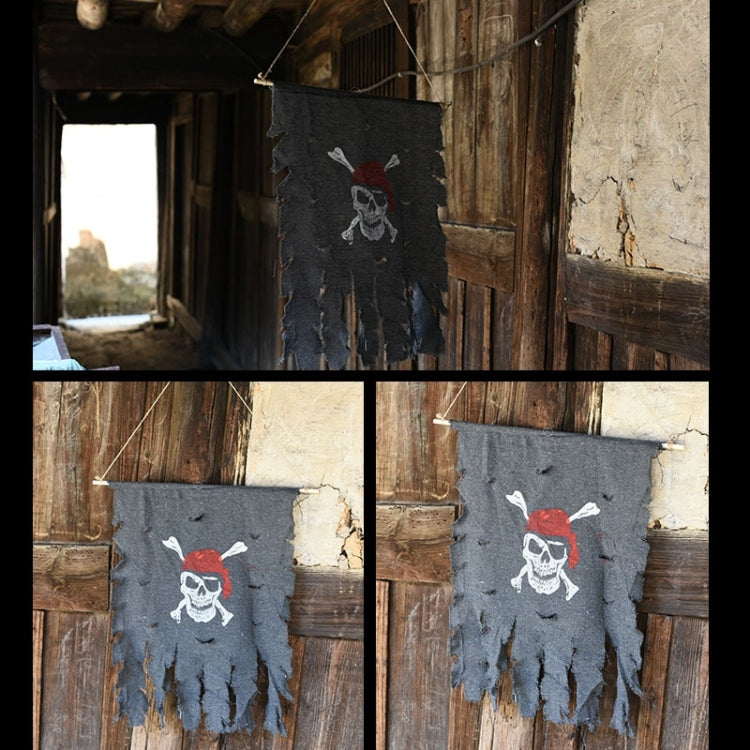 ตกแต่งฮาโลวีน Jolly Roger Skull แบนเนอร์ธงโจรสลัด Party Supplies, ขนาดใหญ่: 76 x 90 ซม, Large Size: 76 x 90cm