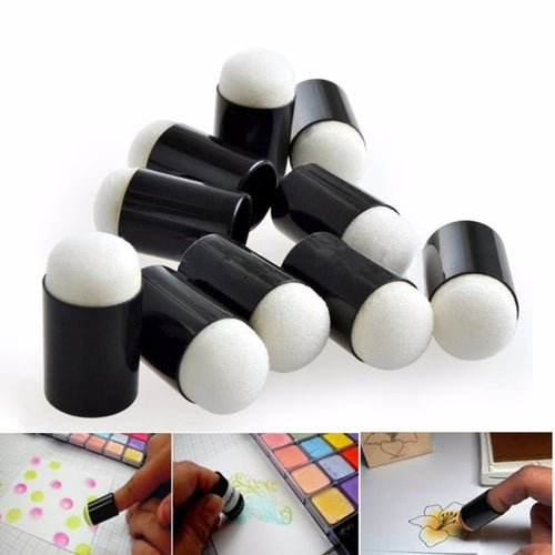 10 ชิ้นภาพวาดลายนิ้วมือฟองน้ำ Daubers ระบายสีโฟมปลายนิ้ว, Finger Painting Sponge