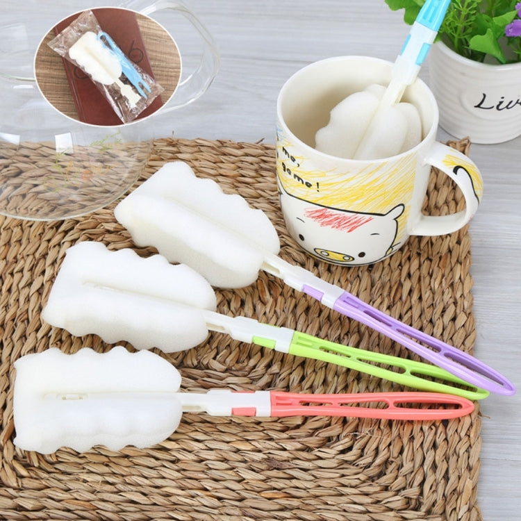 10 ชิ้นที่ถอดออกได้จับฟองน้ำทำความสะอาดถ้วยแปรงล้างถ้วยแปรงสำหรับขวดนมแก้ว / ถ้วยกาแฟ / ถ้วยแก้ว, ขนาด: 25.5x6 ซม., การจัดส่งสีสุ่ม, Cup Brush