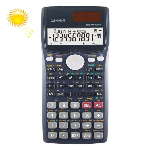 OSALO OS-991MS 10 + 2 หลักจอแสดงผลคู่ Multi-Functional นักเรียนฟังก์ชั่นเครื่องคิดเลขวิทยาศาสตร์พลังงานแสงอาทิตย์ Dual Power เครื่องคิดเลข, OS-991MS