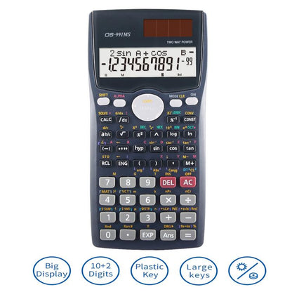 OSALO OS-991MS 10 + 2 หลักจอแสดงผลคู่ Multi-Functional นักเรียนฟังก์ชั่นเครื่องคิดเลขวิทยาศาสตร์พลังงานแสงอาทิตย์ Dual Power เครื่องคิดเลข, OS-991MS