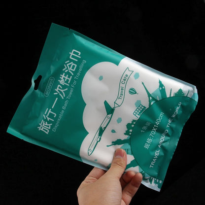 ผ้าเช็ดตัวผ้าฝ้ายสำหรับเดินทางแบบพกพา ขนาด 140x65ซม, Disposable Bath Towel