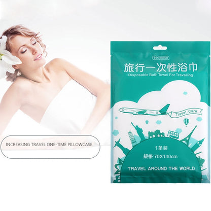 ผ้าเช็ดตัวผ้าฝ้ายสำหรับเดินทางแบบพกพา ขนาด 140x65ซม, Disposable Bath Towel