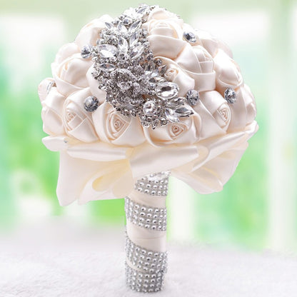 จัดงานแต่งงานดอกไม้ช่อดอกไม้เจ้าสาวอุปกรณ์เสริมเพื่อนเจ้าสาว Rhinestone งานแต่งงานอุปกรณ์ตกแต่ง, D445