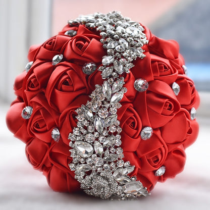 จัดงานแต่งงานดอกไม้ช่อดอกไม้เจ้าสาวอุปกรณ์เสริมเพื่อนเจ้าสาว Rhinestone งานแต่งงานอุปกรณ์ตกแต่ง, D445