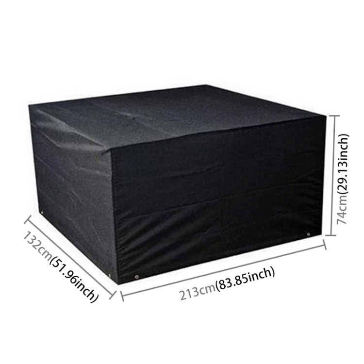 Anti-UV กันน้ำกันฝุ่น 210D Oxford ผ้าโต๊ะพับเก้าอี้ฝาครอบป้องกันชุดเฟอร์นิเจอร์กลางแจ้งปกขนาด: 213 * 132 * 74 ซม. (สีดำ), Size: 213*132*74cm