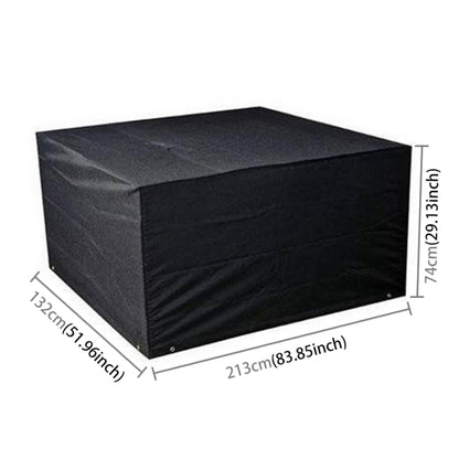 Anti-UV กันน้ำกันฝุ่น 210D Oxford ผ้าโต๊ะพับเก้าอี้ฝาครอบป้องกันชุดเฟอร์นิเจอร์กลางแจ้งปกขนาด: 213 * 132 * 74 ซม. (สีดำ), Size: 213*132*74cm