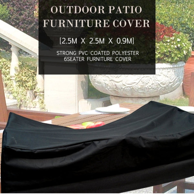 Anti-UV กันน้ำกันฝุ่น 210D Oxford ผ้าโต๊ะพับเก้าอี้ฝาครอบป้องกันชุดเฟอร์นิเจอร์กลางแจ้งปกขนาด: 250 * 250 * 90 ซม. (สีดำ), Size: 250*250*90cm