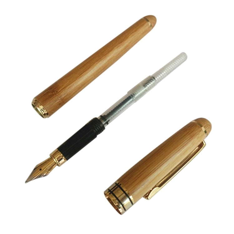 สำนักงานโรงเรียน Extra Fine Nib โปร่งใสลูกสูบไม้ไผ่ Fountain Ink ปากกา