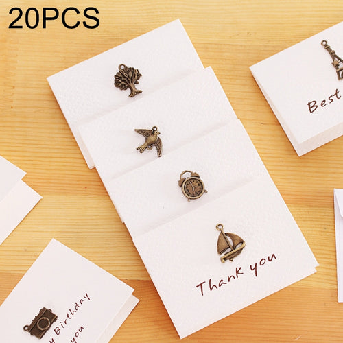 20 ชิ้นสร้างสรรค์ที่เรียบง่ายมินิเครื่องประดับการ์ดอวยพรการ์ดวันเกิด DIY พับบัตรอวยพรโปสการ์ด, การจัดส่งสไตล์สุ่ม, DIY Folding Blessing Card