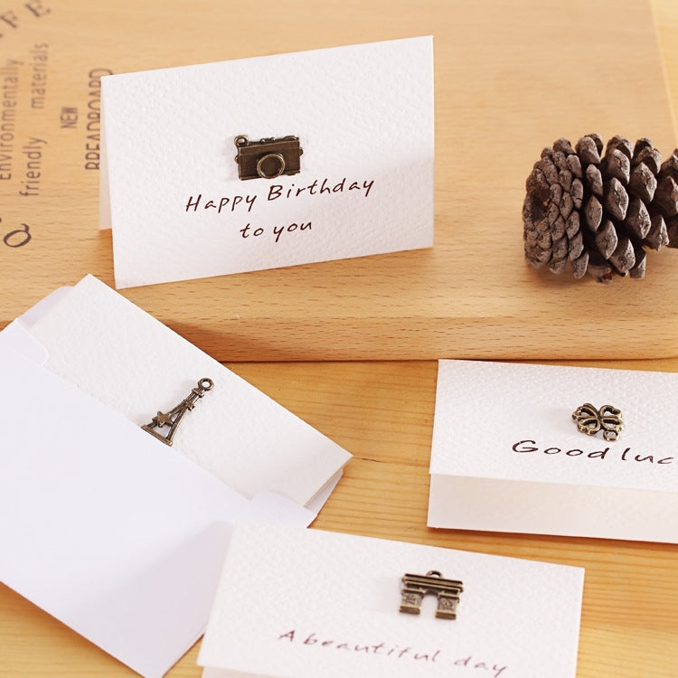 20 ชิ้นสร้างสรรค์ที่เรียบง่ายมินิเครื่องประดับการ์ดอวยพรการ์ดวันเกิด DIY พับบัตรอวยพรโปสการ์ด, การจัดส่งสไตล์สุ่ม, DIY Folding Blessing Card