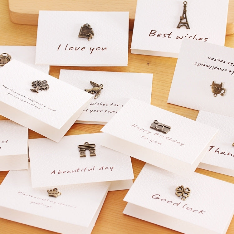 20 ชิ้นสร้างสรรค์ที่เรียบง่ายมินิเครื่องประดับการ์ดอวยพรการ์ดวันเกิด DIY พับบัตรอวยพรโปสการ์ด, การจัดส่งสไตล์สุ่ม, DIY Folding Blessing Card