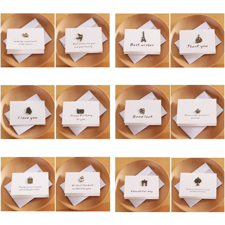 20 ชิ้นสร้างสรรค์ที่เรียบง่ายมินิเครื่องประดับการ์ดอวยพรการ์ดวันเกิด DIY พับบัตรอวยพรโปสการ์ด, การจัดส่งสไตล์สุ่ม, DIY Folding Blessing Card