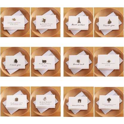20 ชิ้นสร้างสรรค์ที่เรียบง่ายมินิเครื่องประดับการ์ดอวยพรการ์ดวันเกิด DIY พับบัตรอวยพรโปสการ์ด, การจัดส่งสไตล์สุ่ม, DIY Folding Blessing Card