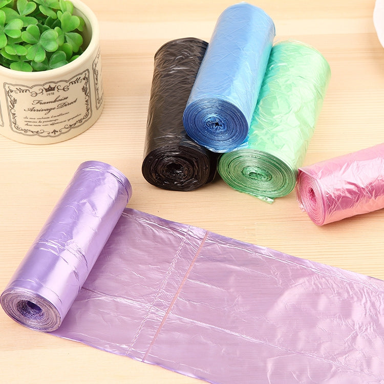 ถุงขยะขนาดใหญ่สีในครัวเรือน 1 ม้วนหนา (30 ชิ้นต่อม้วน) การจัดส่งสีแบบสุ่ม ขนาด: 45 * 50 ซม., 1 Rolls Garbage Bag