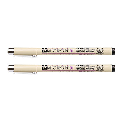 2 ชิ้นเอกสารสีหมึกวาดปากกา Fineliner Nib Manga Micron ปากกา, 0.25mm, 0.3mm, 0.35mm, 0.45mm, 0.5mm
