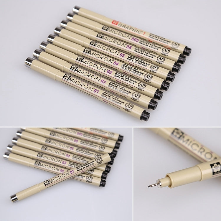 2 ชิ้นเอกสารสีหมึกวาดปากกา Fineliner Nib Manga Micron ปากกา, 0.25mm, 0.3mm, 0.35mm, 0.45mm, 0.5mm