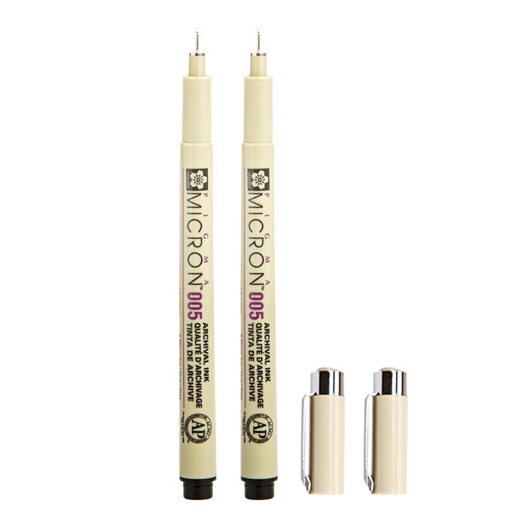 2 ชิ้นเอกสารสีหมึกวาดปากกา Fineliner Nib Manga Micron ปากกา, 0.25mm, 0.3mm, 0.35mm, 0.45mm, 0.5mm