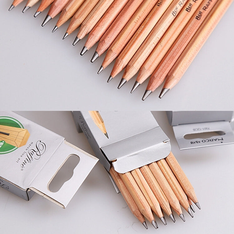 12 ชิ้นการวาดภาพการเขียนร่างดินสอไม้ก่อนเหลาดินสอกราไฟท์ศิลปะ 2B, 2B