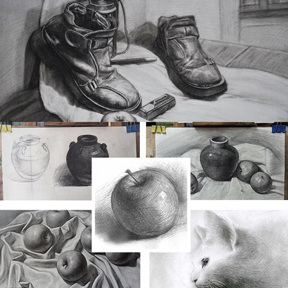 12 ชิ้นการวาดภาพการเขียนร่างดินสอไม้ก่อนเหลาดินสอกราไฟท์ศิลปะ 2B, 2B