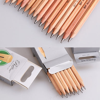 12 ชิ้นการวาดภาพการเขียนร่างดินสอไม้ก่อนเหลาดินสอกราไฟท์ศิลปะ HB, HB