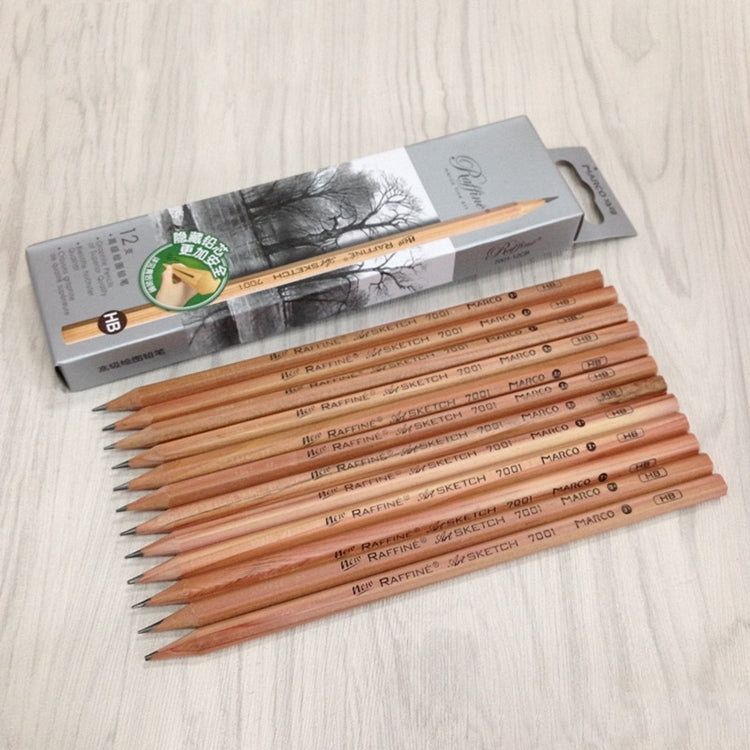 12 ชิ้นการวาดภาพการเขียนร่างดินสอไม้ก่อนเหลาดินสอกราไฟท์ศิลปะ HB, HB
