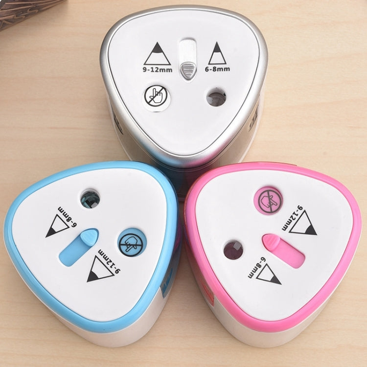 เครื่องเขียนโรงเรียนสำนักงานใช้แบตเตอรี่เครื่องเหลาดินสอสีไฟฟ้าแบบ Dual Slots การจัดส่งสีแบบสุ่ม, Dual Slots Electric Sharpener