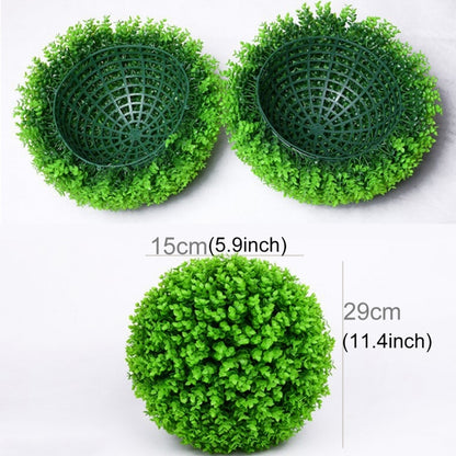 ต้นไม้ยูคาลิปตัสประดิษฐ์สีเขียวลูกบอล Topiary งานแต่งงานงานตกแต่งกลางแจ้งบ้านแขวนเครื่องประดับเส้นผ่านศูนย์กลาง: 11.4 นิ้ว, 11.4 inch
