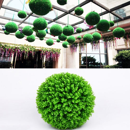 สีเขียวประดิษฐ์ต้นยูคาลิปตัสลูกบอล Topiary งานแต่งงานบ้านตกแต่งกลางแจ้งเครื่องประดับแขวน, เส้นผ่านศูนย์กลาง: 15 นิ้ว, 15 inch