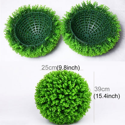 สีเขียวประดิษฐ์ต้นยูคาลิปตัสลูกบอล Topiary งานแต่งงานบ้านตกแต่งกลางแจ้งเครื่องประดับแขวน, เส้นผ่านศูนย์กลาง: 15 นิ้ว, 15 inch
