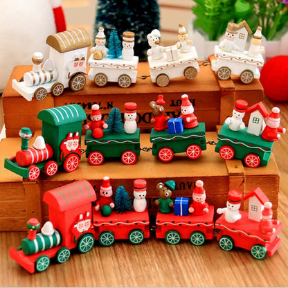 ตกแต่งโต๊ะอาหารค่ำคริสต์มาส, รถไฟไม้เด็กอนุบาลของขวัญเครื่องประดับตกแต่งคริสต์มาส, Red
