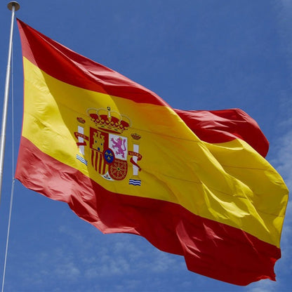 ธงชาติสเปน วัสดุโพลีเอสเตอร์ ขนาด: 150*90ซม, Spain Flag