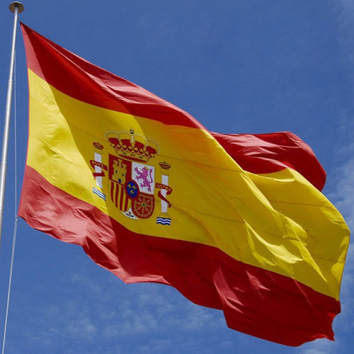 ธงชาติสเปน วัสดุโพลีเอสเตอร์ ขนาด: 150*90ซม, Spain Flag
