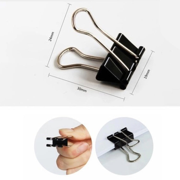100PCS 19 มม.คลิปโลหะสีดำหมายเหตุกระดาษ Letter คลิป Office Bind, 100PCS / 19mm