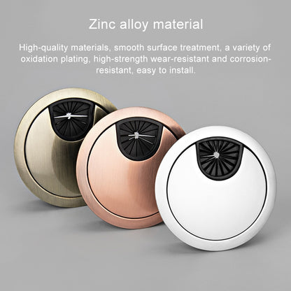 2 ชิ้นโต๊ะคอมพิวเตอร์เดสก์ท็อปโลหะผสมสังกะสีรอบเกลียวกล่องฝาครอบรู, เส้นผ่านศูนย์กลางรู: 35 มม. (สีทองสดใส), 35mm Green Bronze, 35mm Red Bronze, 35mm Matte Black, 35mm Matte Silver, 35mm Brushed Steel, 35mm Bright Gold