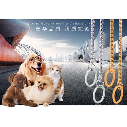 ปลอกคอสัตว์เลี้ยงสายคล้องคอสัตว์เลี้ยงสายรัดคอสุนัขโซ่งูโซ่สุนัขโซ่โลหะแข็งปลอกคอสุนัข,ความยาว: 55 ซม, 55cm