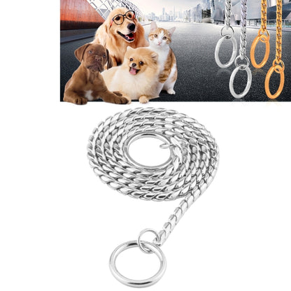 ปลอกคอสัตว์เลี้ยงสายคล้องคอสัตว์เลี้ยงสายรัดคอสุนัขโซ่งูโซ่สุนัขโซ่โลหะแข็งปลอกคอสุนัข,ความยาว: 65 ซม, 65cm