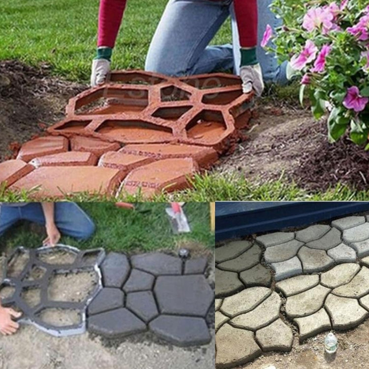 คู่มือซีเมนต์คอนกรีตแผนที่แม่พิมพ์แม่พิมพ์พลาสติก DIY Garden Pavement Mold, Garden Pavement Mold