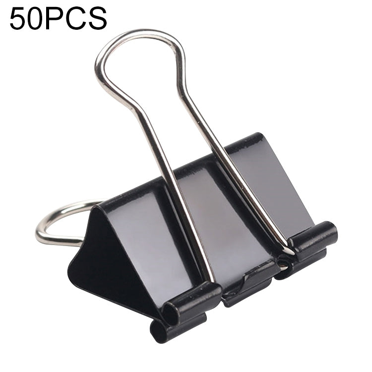 50PCS 32 มม.คลิปโลหะสีดำหมายเหตุกระดาษ Letter คลิป Office Bind, 50PCS / 32mm