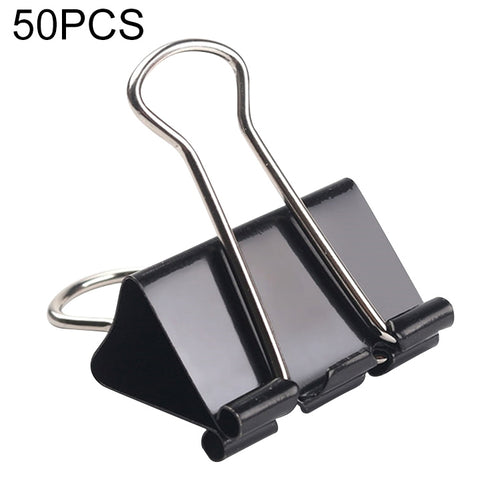 50PCS 32 มม.คลิปโลหะสีดำหมายเหตุกระดาษ Letter คลิป Office Bind, 50PCS / 32mm