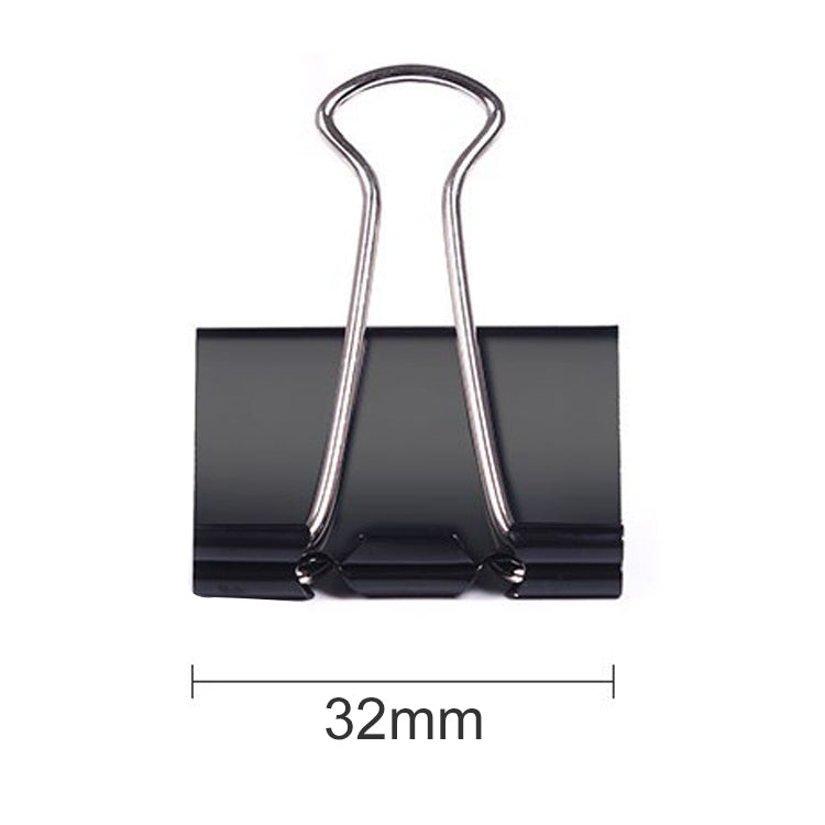 50PCS 32 มม.คลิปโลหะสีดำหมายเหตุกระดาษ Letter คลิป Office Bind, 50PCS / 32mm