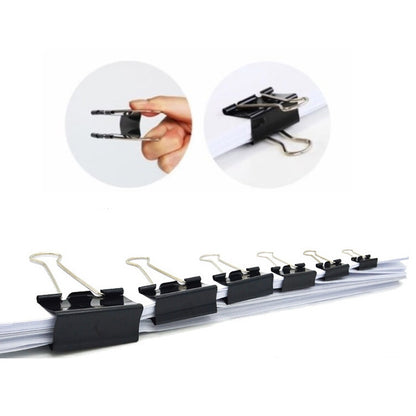 50PCS 32 มม.คลิปโลหะสีดำหมายเหตุกระดาษ Letter คลิป Office Bind, 50PCS / 32mm