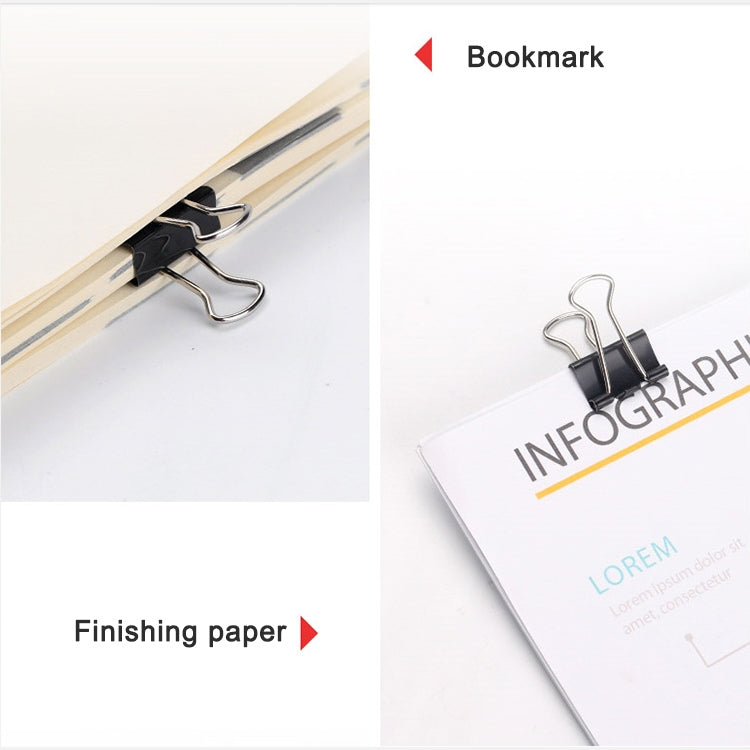 50PCS 32 มม.คลิปโลหะสีดำหมายเหตุกระดาษ Letter คลิป Office Bind, 50PCS / 32mm
