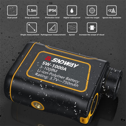 SNDWAY SW1500A กล้องโทรทรรศน์กันน้ำกลางแจ้งแบบใช้มือถือเครื่องค้นหาระยะเครื่องวัดระยะทาง 1500 ม, 1500m