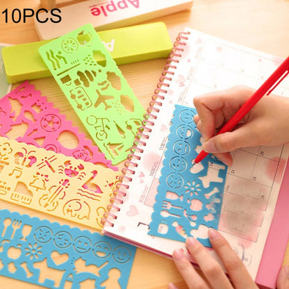 10 PCS Creative Candy Color Drawing Ruler Speed Sketchpad Art Ruler Template, การจัดส่งสีแบบสุ่ม, Speed Sketchpad