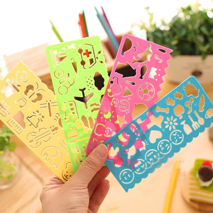 10 PCS Creative Candy Color Drawing Ruler Speed Sketchpad Art Ruler Template, การจัดส่งสีแบบสุ่ม, Speed Sketchpad